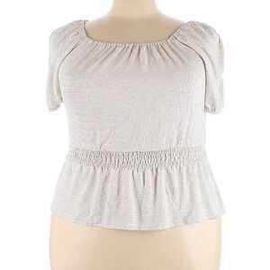 Smocked Peplum Jersey Top